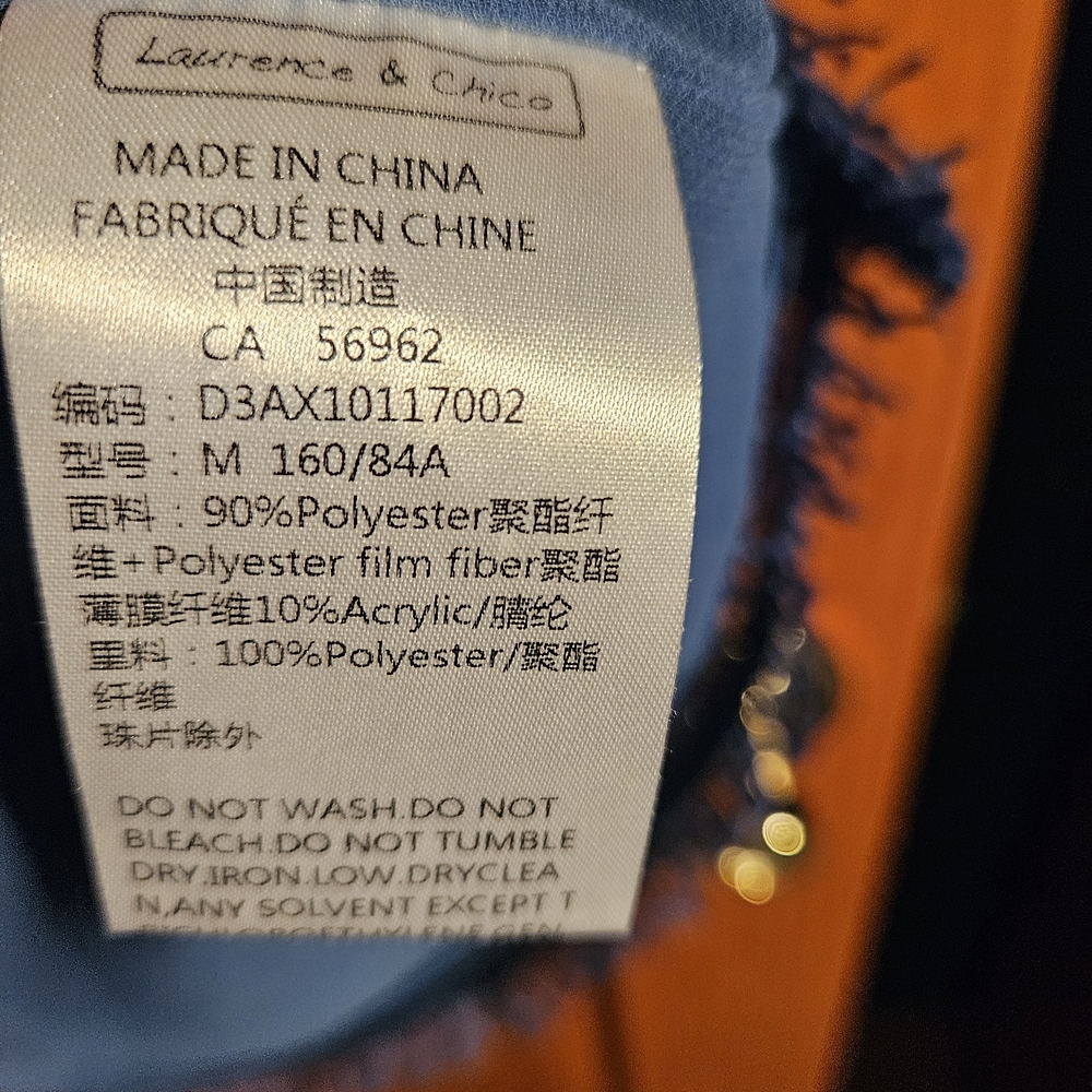 Laurence & Chico Blue And Bead Stripe Dress, Size Med - Picture 6 of 6